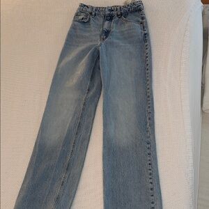 Zara Light Blue high rise wide leg Jeans